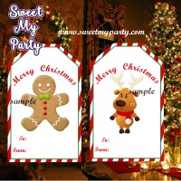 Christmas gift tags, Christmas gift stickers, Santa Claus gift tags,(3,4)